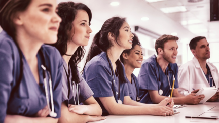 young doctors in class