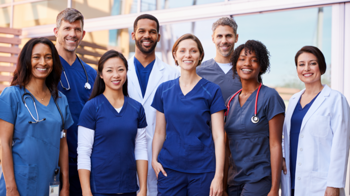 Team of smiling doctors