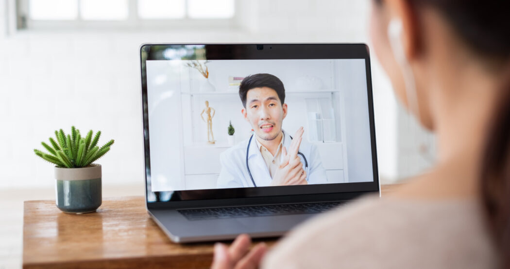 doctor using telemedicine model for patient care for practice