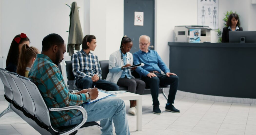 patients waiting to see the physician in a medical facility