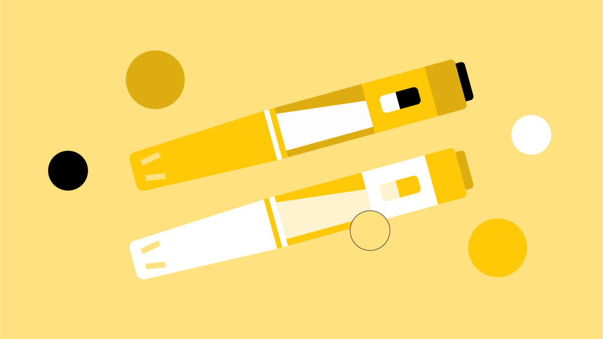 Two yellow and white marker pens are placed diagonally on a yellow background with scattered colored circles, evoking the bright energy often found in doctors’ offices.