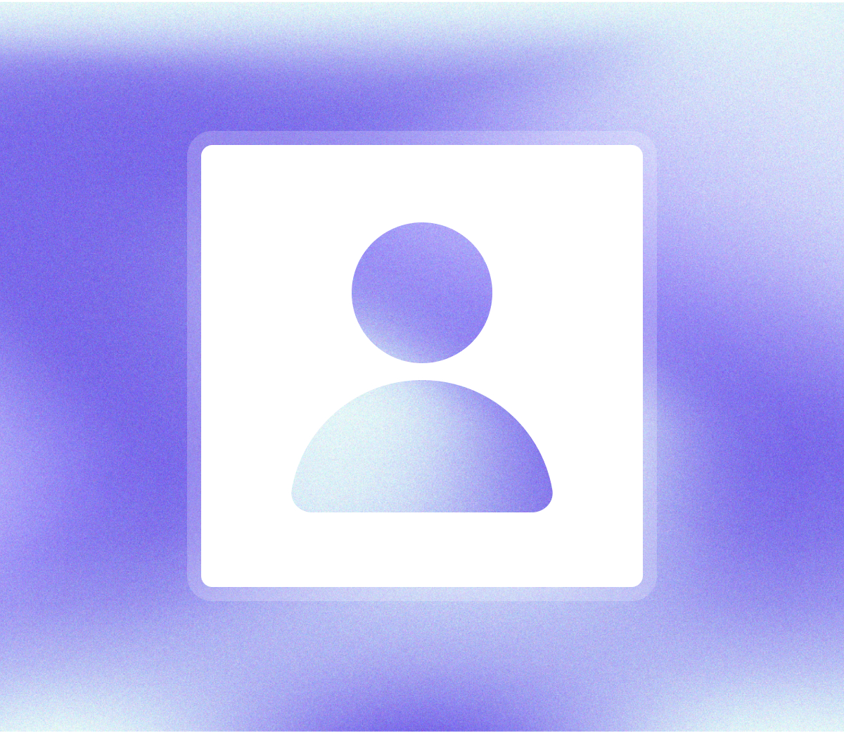 White user profile icon in a square on a purple gradient background, perfect for resources or guides outlining medical malpractice terms physicians should know.
